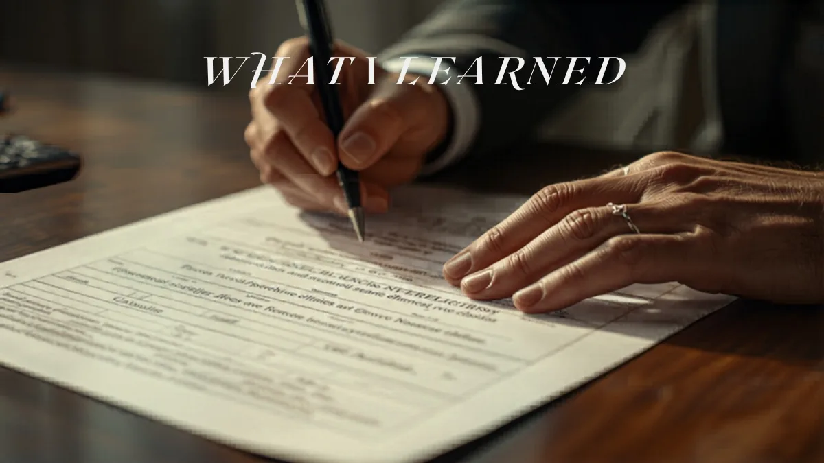 Hands completing financial eligibility paperwork for Lifetime ISA